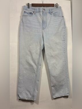 Abercrombie & Fitch Light Blue Ankle Ultra High Rise Straight Leg Jeans